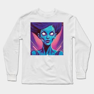 Blue Woman Superhero Long Sleeve T-Shirt